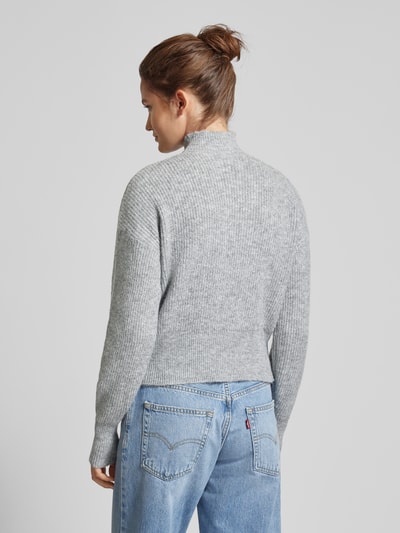 Noisy May Gebreide pullover met opstaande kraag, model 'NELLA' Middengrijs gemêleerd - 5