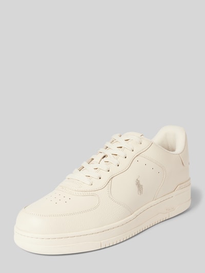 Polo Ralph Lauren Ledersneaker mit Logo-Stitching Modell 'MASTERS' Offwhite 1