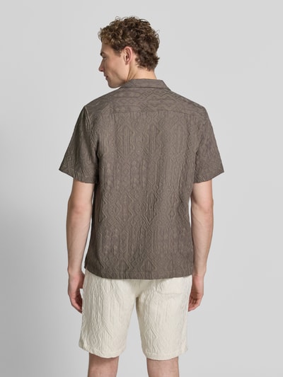 Lindbergh Modern Fit Freizeithemd mit Strukturmuster Khaki 5