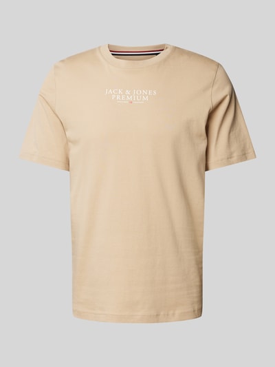 Jack & Jones Premium T-shirt z nadrukiem z logo Piaskowy 2