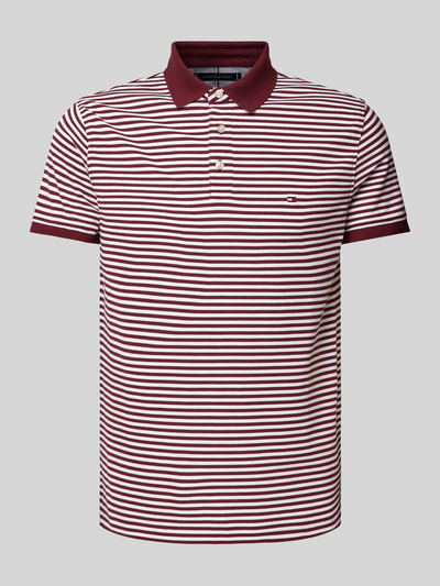 Tommy Hilfiger Koszulka polo o kroju slim fit z wyhaftowanym logo Bordowy 2