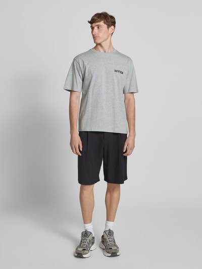 REVIEW Regular Fit T-Shirt aus Baumwoll-Viskose-Mix Hellgrau Melange 1