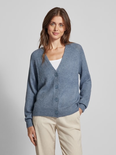 ICHI Strickcardigan mit V-Ausschnitt Modell 'Kamara' Rauchblau 4