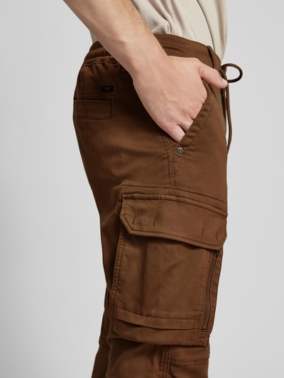 PME Legend Tapered Fit Cargohose mit Tunnelzug Camel 3