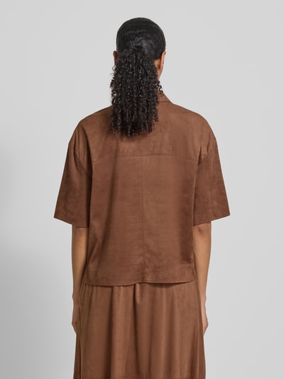 Christian Berg Woman Regular Fit Bluse mit durchgehender Knopfleiste Dunkelbraun 5