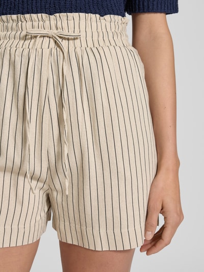 Vero Moda Loose fit korte broek van een mix van viscose en linnen, model 'MYMILO' Zand - 3