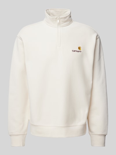 Carhartt Work In Progress Sweatshirt mit Troyer-Kragen Modell 'AMERICAN SCRIPT' Beige 2