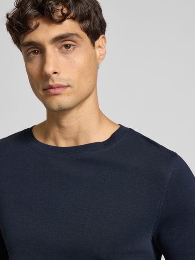 MCNEAL Shirt met lange mouwen en geribde ronde hals Donkerblauw - 3