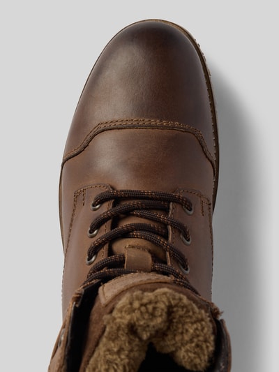 bugatti Schnürstiefel mit Label-Detail Taupe 3