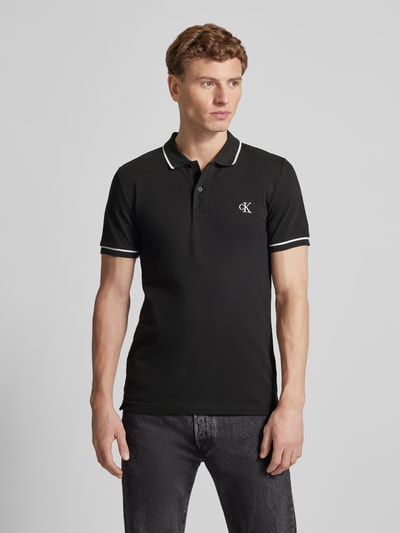 Calvin Klein Jeans Koszulka polo z wyhaftowanym logo Czarny 4