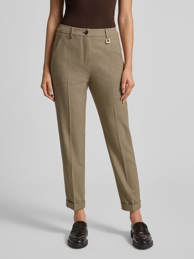 JOOP! Slim fit pantalon met persplooien, model 'PANTHEA' Middenbruin - 4