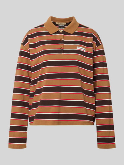 Smith and Soul Relaxed Fit Longsleeve aus reiner Baumwolle mit Streifenmuster Dunkelbraun 1