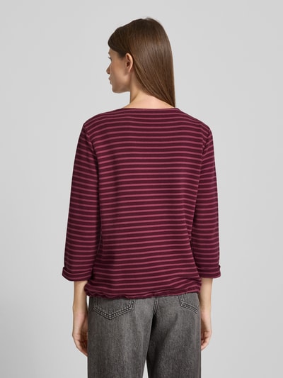Tom Tailor Bluzka o kroju relaxed fit z rękawem o dł. 3/4 z mieszanki bawełny Bordowy 5