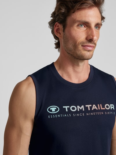 Tom Tailor Tanktop mit Label-Print Dunkelblau 3
