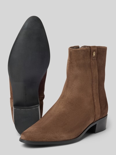 Tommy Hilfiger Stiefeletten aus Veloursleder Mittelbraun 4