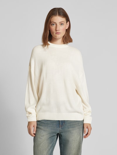 Review Oversized Strickpullover mit Rundhalsausschnitt Offwhite 4