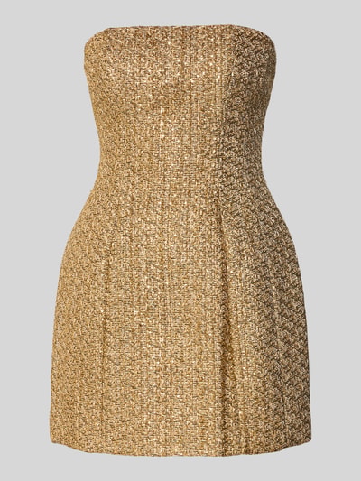 Produktfoto, Minikleid im Off-Shoulder-Look Modell 'Charlie' von Forever New in Gold-Braun mit strukturierter Textur, taillierter Schnitt