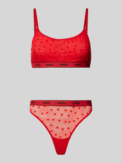 HUGO Bikini-Set mit elastischem Label-Bund Rot 1