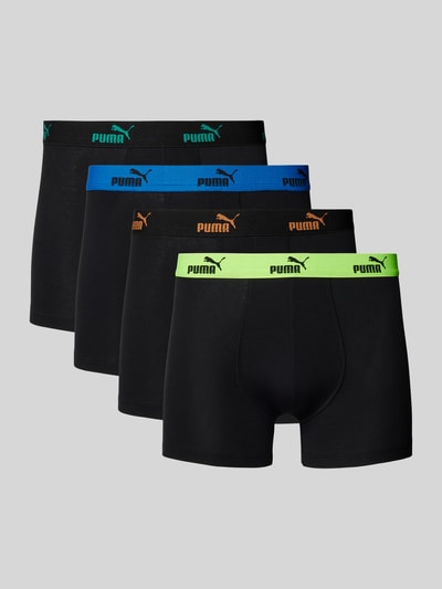 Puma Boxershorts mit elastischem Label-Bund Modell 'SOLID' im 4er-Pack Black 1