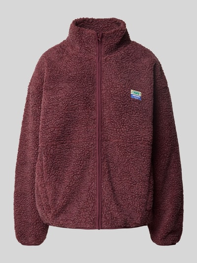 American Vintage Kurtka z polaru ze stójką i detalem z logo model ‘HOKTOWN’ Bordowy melanż 2