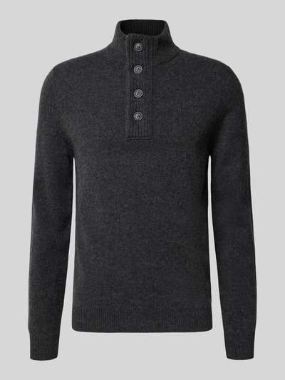 Barbour Regular fit schipperstrui van zuivere wol Antraciet - 2