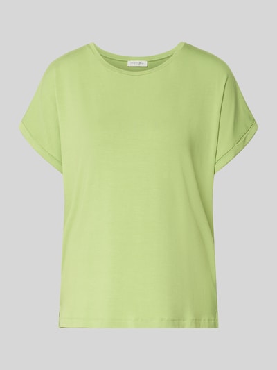 Produktfoto, T-Shirt aus Viskose-Mix mit Rundhalsausschnitt von Christian Berg Woman in Hellgrün, Regular-Fit, Kappärmel, Stretch-Anteil, Rückenlänge 58 cm bei Größe S, glatte Oberfläche
