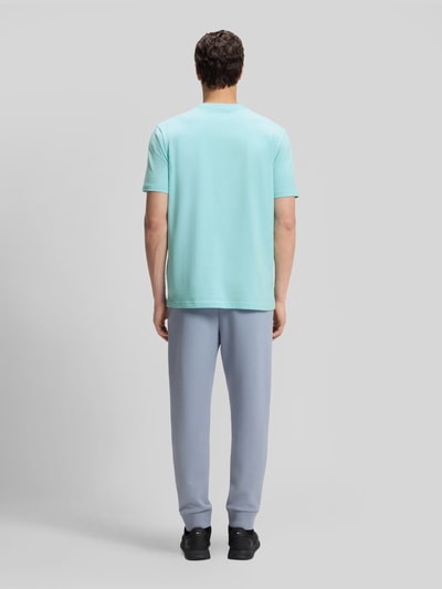 BOSS Green męski t-shirt o kroju regular fit z mieszanki bawełny Morski 5