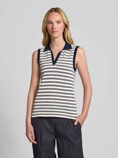 Tom Tailor Regular Fit Stricktop aus Baumwoll-Mix Marine 4