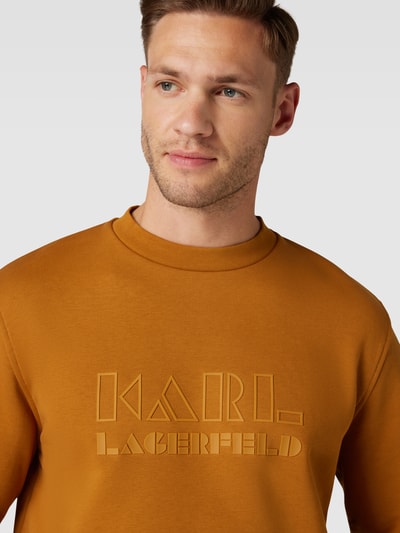 Karl Lagerfeld Sweatshirt mit Label-Print Cognac 3