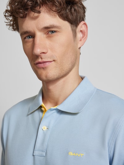 Gant Koszulka polo o kroju regular fit z wyhaftowanym logo Jasnoniebieski 3