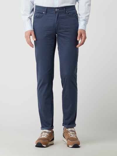 Brax Straight fit broek met stretch, model 'Cadiz' Marineblauw gemêleerd - 4