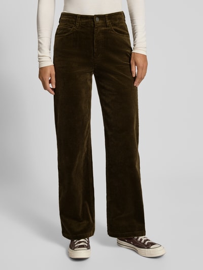 Marc O'Polo Denim Spodnie sztruksowe z szerokimi nogawkami z mieszanki bawełny Oliwkowy 4