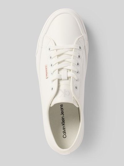 Calvin Klein Jeans Ledersneaker mit Label-Details Modell 'VULC FLATFORM' Weiss 3