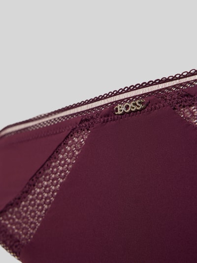 BOSS Stringi obszyte koronką Bordowy 2