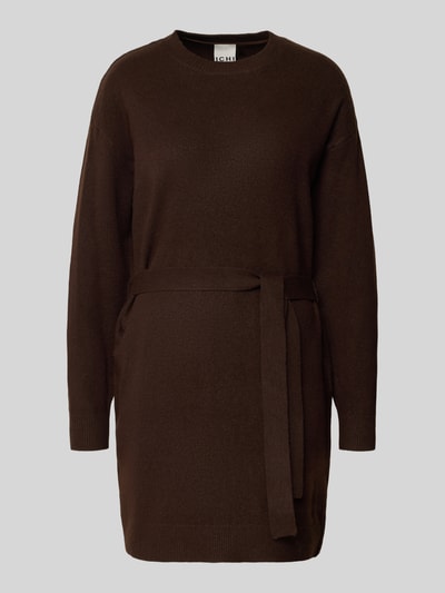 ICHI Relaxed Fit Kleid in Strick-Optik Modell 'Dasila' Dunkelbraun 2