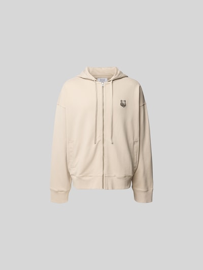 MAISON KITSUNÉ Oversized Sweatjacke mit Eingrifftaschen Beige 2