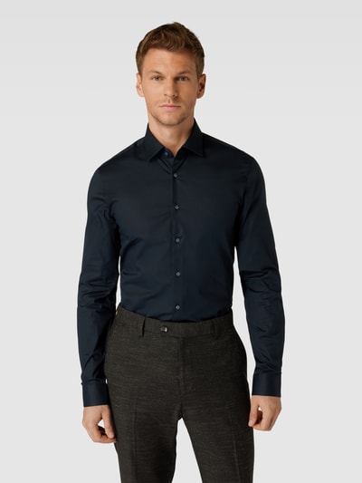 CK Calvin Klein Slim Fit Business-Hemd in unifarbenem Design Modell 'Bari' Black 4