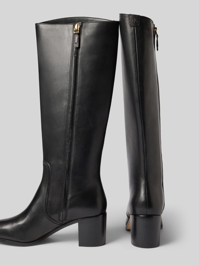 Lauren Ralph Lauren Leren laarzen met ritssluiting, model 'CHARLY' Zwart - 2