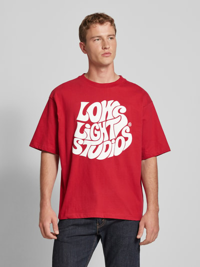 Low Lights Studios T-shirt met labelprint Rood - 4