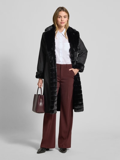 PETITE M. Wendemantel mit Umlegekragen und Bindegürtel Black 1