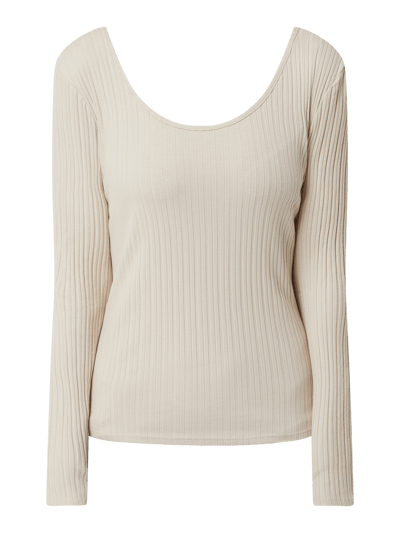 Tom Tailor Denim Longsleeve mit Rippenstruktur  Beige 2