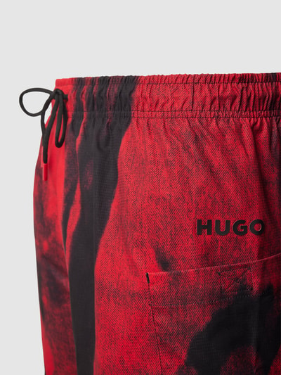 HUGO CLASSIFICATION Badehose mit Label-Detail Modell 'MYST' Rot 2