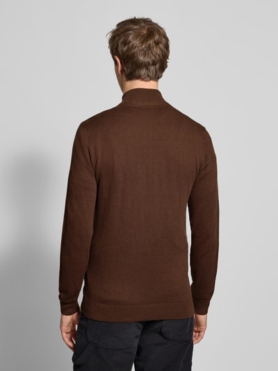 Blend Troyer aus Baumwoll-Mix in Strick-Optik Mittelbraun 5