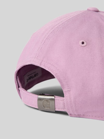 Produktfoto, Basecap mit Label-Stitching Modell 'Madison' von Carhartt Work In Progress aus Reine Baumwolle, Größenverstellbar, rosa Farbe, strukturierte Stoffoberfläche, verstärkter Schirm