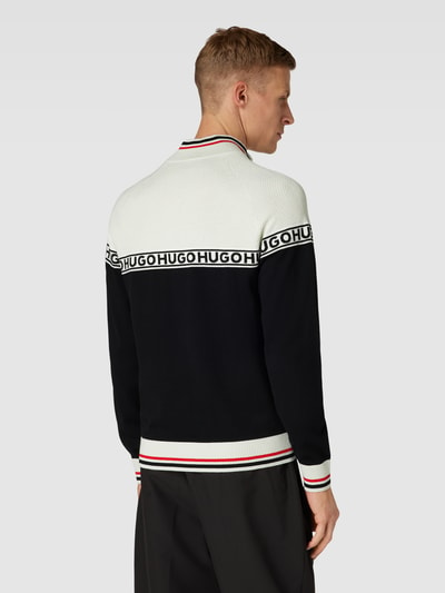 HUGO Strickpullover im Colour-Blocking-Design Modell 'Saikol' Offwhite 5