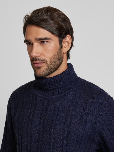 Jack & Jones Premium Strickpullover mit Rollkragen Modell 'BLATRENT' Dunkelblau 3