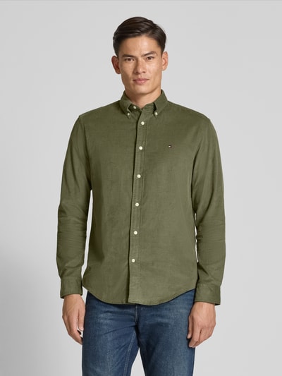 Tommy Hilfiger Regular Fit Cord-Hemd aus reiner Baumwolle Oliv 4