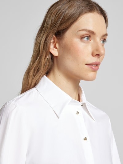 Luisa Cerano Regular Fit Bluse mit kurzer Knopfleiste Weiss 3