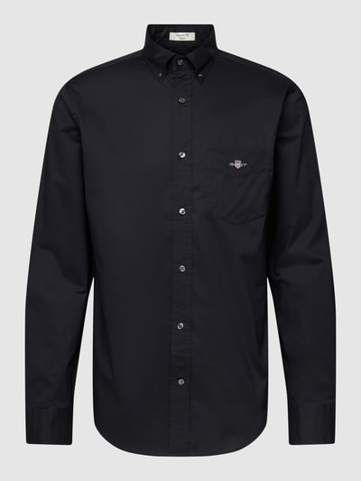 Gant Regular fit vrijetijdsoverhemd met borstzak, model 'POPLIN' Zwart - 2