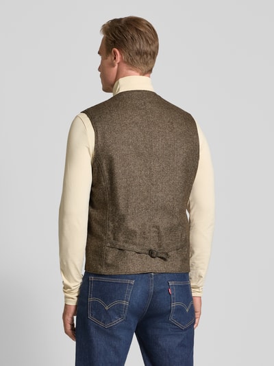 Carl Gross Kamizelka z mieszanki wełny z dodatkiem jedwabiu Beżowy 5